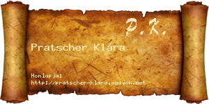 Pratscher Klára névjegykártya